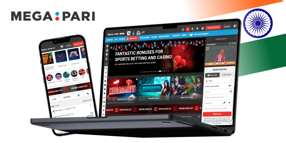 Megapari India mobile and web betting and casino platform